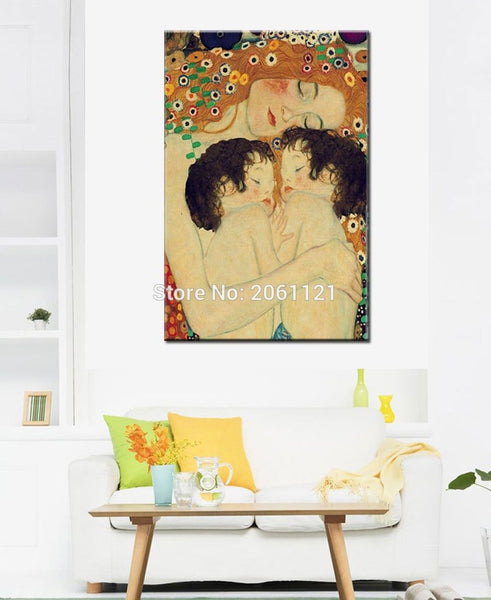 Hand-Painted Master Museum Quality Oil Painting Gustav Klimt Famous Reproduction Mother And Child