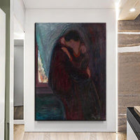 Pintado a mano clásico Gustav Klimt El beso pintura al óleo abstracta artes modernas
