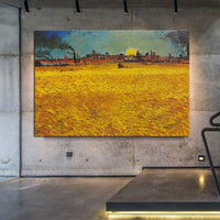 Ръчно рисувана известна маслена картина на Ван Гог Ловецът в ръжта Платно Декорация на стена