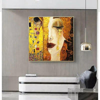 Hand Painted Classic Gustav Klimt Tear Abstract Oil Painting on Canvas Arts