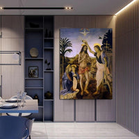 لوحات زيتية مرسومة يدويًا ليوناردو دافنشي المسيح المعمد جدار الفن للمنزل