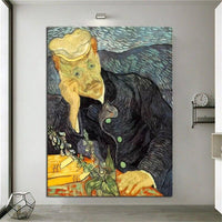 Hand Painted Van Gogh Oil Painting Portrait of Dr. Jia She Abstract Canvas Art Wall House Decor Murals