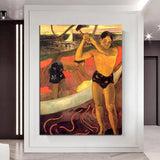 Hand Painted Paul Gauguin Oil Painting Axe Man Retro Classic Abstracts Aisle Decor