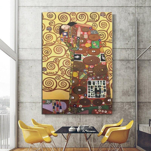Hand Painted Classic Gustav Klimt meets ﹝Fulfillment﹞Abstract Oil Painting Arts