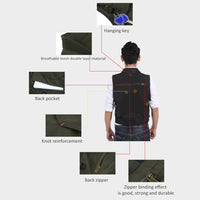 Fishing Jacket Quick-drying Vestt Multi-Pocket Vest Outdoor Summer Fishing Hiking Travel Photography Drift Thin Clothes