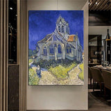 Rankomis tapytas Van Gogo aliejinis paveikslas Orvilio bažnyčios abstrakčios drobės meno sienos namų dekorai