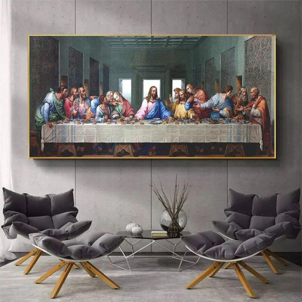 Hand Painted Leonardo Da Vinci- Last Supper Canvas Oil Painting on The Wall Art Famous Jesus