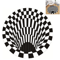 80cm Diameter Round Rug 3D Vortex Visual Illusion Carpet Living Room Rugs Bedroom Round Carpet Non-slip Doormat Blanket