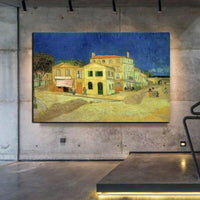 رسمت باليد فان جوخ منزل آرل الشهير اللوحات الزيتية قماش جدار الفن الديكور