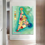 Manu Painted Abstract Vintage Wassily Kandinsky Trianguli 1927 Oleum Famous Painting Wall Art Room