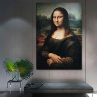 Käsinmaalatut klassiset vintage-öljymaalaukset Da Vinci Kuuluisa Mona Lisan hymyseinätaide kotiin