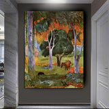 Hand Painted Oil Painting Paul Gauguin Dominica Landscape Retro Nordic Abstract Landscape Home Room