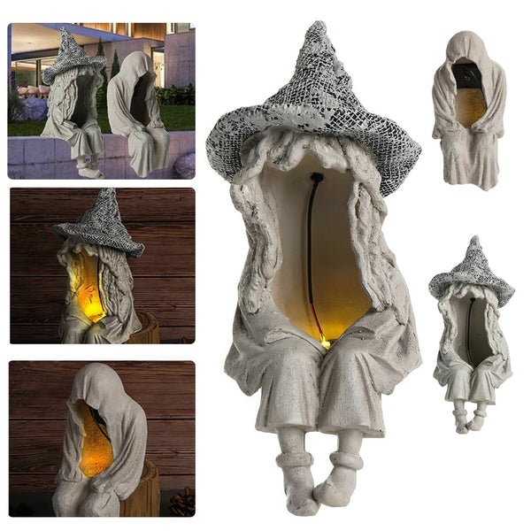 Year 2022 Garden Decoration Halloween Courtyard Decorative Statues Sculpture Figurines Ornament with Solar LED Lawn Light