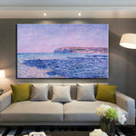 צבוע ביד מודרני מופשט נוף קיר אמנות מפורסמת Monet Shadows על הים בפורוויל ציור נורדי חדר דקורטיבי