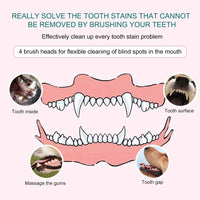 Escova de dentes elétrica portátil para animais de estimação escova de dentes automática para cães e gatos 360° ferramenta de limpeza de dentes escova de dentes para cães de estimação suprimentos para animais de estimação