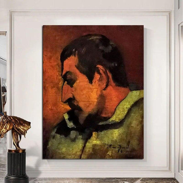 Paul Gauguin Hand Painted Oil Painting Self-portrait to a friend Daniel Figure Classic Retro Abstract Wall Art