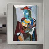 Handmålad berömda Pablo Picasso Måla Kvinnor Måla Sittande Mary Thal Canvas Oljemålning Väggkonst