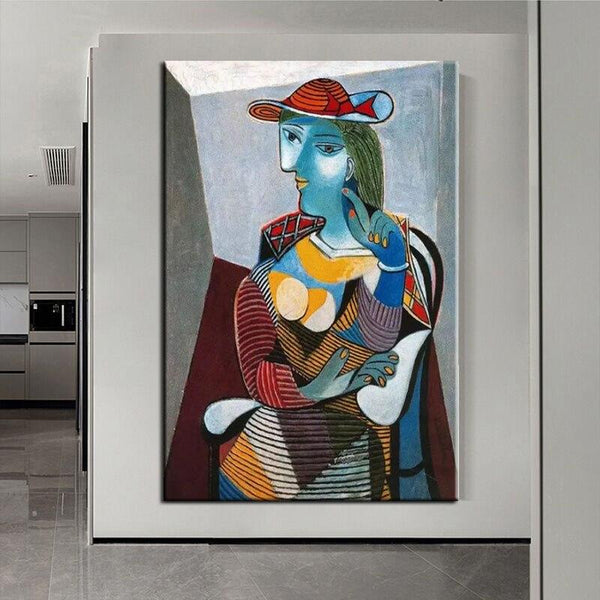 Hand Painted Famous Pablo Picasso Painting Women Painting Sitting Mary Thal Canvas Oil Painting Wall Art