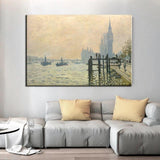 Χειροποίητη διάσημη ελαιογραφία τοπίων Claude Monet Thames under Westminster Impression Arts
