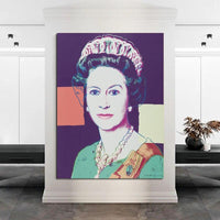 Ručne maľované Steny olejomaľby na plátne, majstrovské dielo kráľovnej Alžbety II. Andyho Warhola