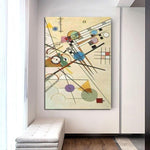 Wassily Kandinsky በእጅ የተቀቡ የዘይት ሥዕሎች ዘመናዊ የአብስትራክት ግድግዳ ጥበብ የሸራ ማስጌጫ