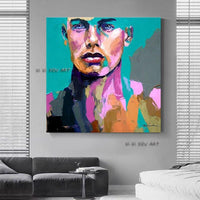 Palette Knife portrait Face Figure Canvas Hand Painted Francoise Nielly Style Wall Art Bedroom