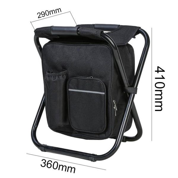 Stool Portable Backpack Cooler Insulated Picnic Bag Outdoor Folding Camping Fishing Chair Hiking Seat Table Bag