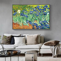 Pintures a l'oli pintades a mà del famós impressionista de Van Gogh Iris Decoració d'habitacions abstractes