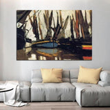 Hand Painted Monet Fishing Boats (study) 1866 Modern Abstract Landscape Wall Art Oil Painting Decoration