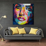 Francoise Nielly handmade Palette knife portrait Face Oil painting on canvas acrylic painting decor wall Art picture living room