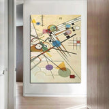 Pinturas al óleo pintadas a mano de Wassily Kandinsky, decoración abstracta moderna de la lona del arte de la pared
