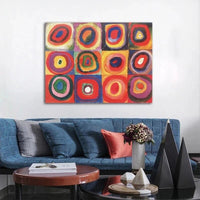 Hand Painted Wassily Kandinsky Harmony of Square and Circle Oil Painting On