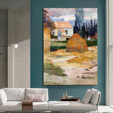 Hand Painted Art Oil Painting Paul Gauguin Landscape near Arles Impressionism Abstract Retro Room Decors