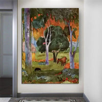 Hand Painted Oil Painting Paul Gauguin Dominica Landscape Retro Nordic Abstract Landscape Home Room