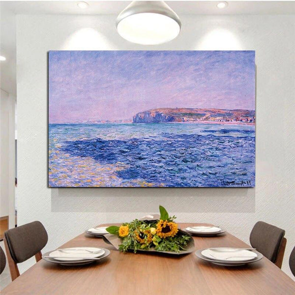 Hand Painted Modern Abstract Landscape Wall Art Famous Monet Shadows On the Sea At Pourville Painting Nordic Room Decorative