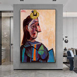 Man Pentritaj Oleaj Pentraĵoj Picasso Busto de virino Abstrakta Kanvaso Mura Arto