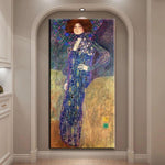 Hand Painted Gustav Klimt Portrait of Emilie Flöge Oil Painting On Canvas Room canvass