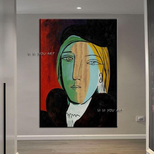 Modern Decorative Hand Painted Abstract Male and Art Picasso Canvas for Home Room Decor Design