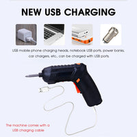 Elektro-Schraubendreher-Set USB wiederaufladbarer Mini-Akkuschrauber Bohrer-Kit Elektrowerkzeuge Tragbares Reparaturwerkzeug Schraubendreher