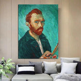 Hand Painted Van Gogh Self Portrait Impression Character Wall Art