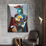 Peint à la main célèbre Pablo Picasso peinture femmes peinture assise Mary Thal toile peinture à l'huile Art mural
