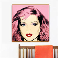 Hand Painted Andy Warhol Debbie Harry 1980 Pop Art Oil Paintings Canvas Wall Art