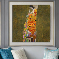 Klasik El Boyalı Gustav Klimt Umut 2 Tuval Üzerine Soyut Yağlıboya Modern Sanatlar Odası Dekorasyonu