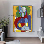 Leungeun dicét Pablo Picasso Bust Francoise Kanvas Seni Karya Seni Dekoratif Home témbok Decor