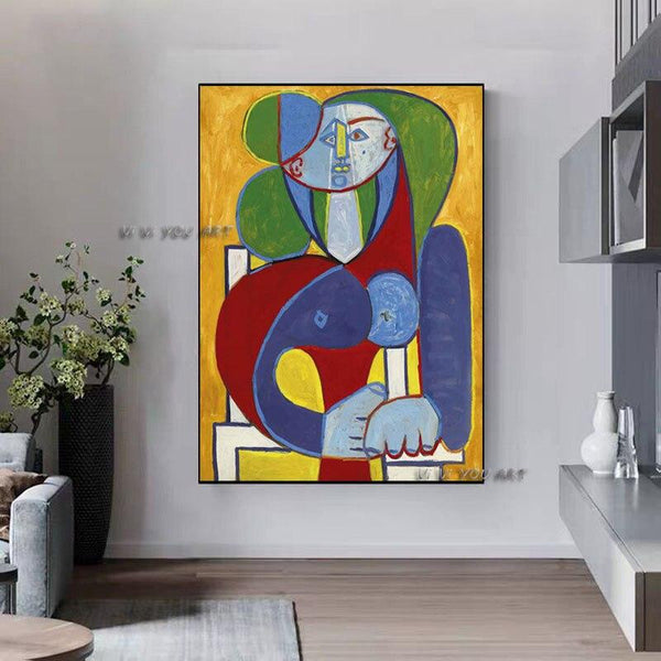Hand Painted Pablo Picasso Bust Of Francoise Canvas Art Artwork Decorative Home wall Decor