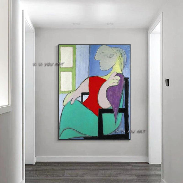 Hand Painted Picasso home Decorative Woman At the Window picture Wall Art Picasso Canvas for Home Room Decor