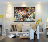 Известни ръчно рисувани геометрични шарки Кандински Картина на платно Абстрактна живопис Стенно изкуство за изкуство в стаята Картина с маслени бои