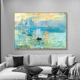 Rankomis nudažytas garsus paveikslas Claude Monet įspūdis saulėtekis peizažas aliejinė tapyba Sienos meno dekoras