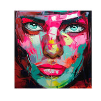 កាំបិតស្ទីល Francoise Nielly សម័យទំនើប Abstract Portrait មុខដៃលាបលើរូបផ្ទាំងក្រណាត់