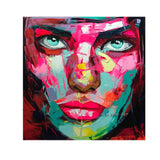 Modern Francoise Nielly Style Knife Abstract Portrait Face Hand Painted On Canvas Figures